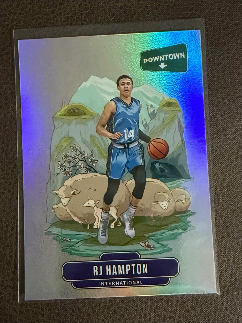 Panini RJ Hampton Green Background Basketball Card